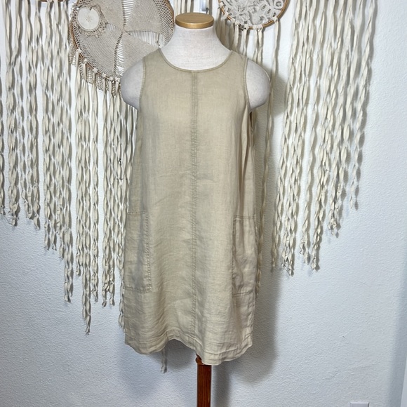 Michael Stars Delilah Linen Tank Dress in Natural NWOT Size M - Picture 2 of 12